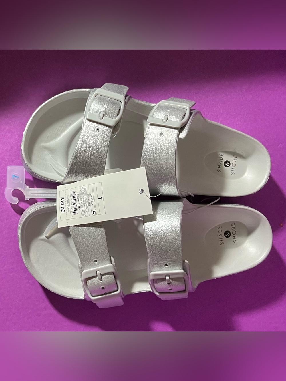 Shade & Shore - White - Double Strap - Buckle - Sandals - Picture 2 of 4